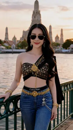 สไบดำเท่ๆ100%