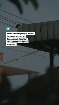 Rezeki itu dtg 3cara