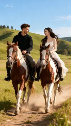 horse riding couple