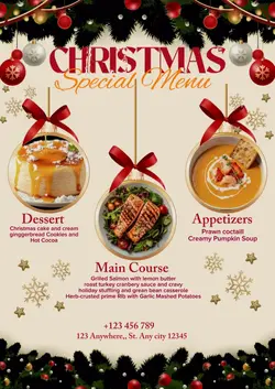 CHRISTMAS CAKE MENU