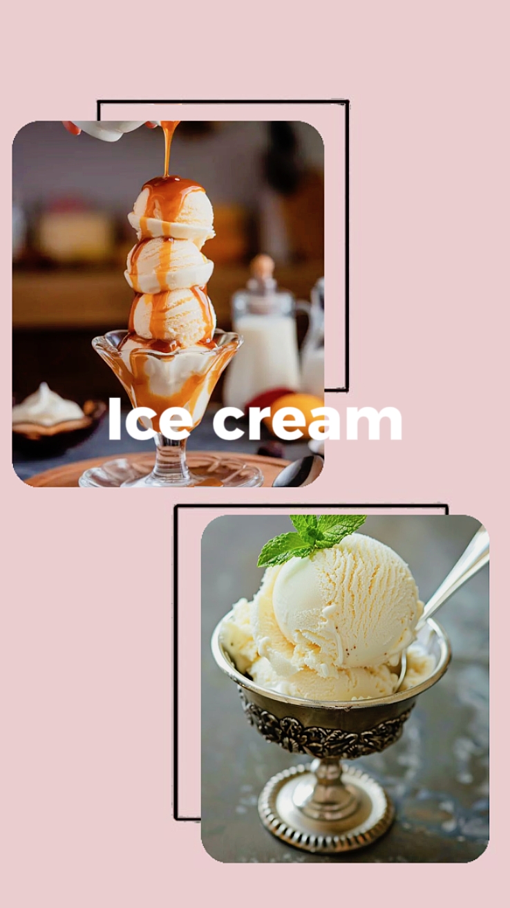 Menú de comida helado