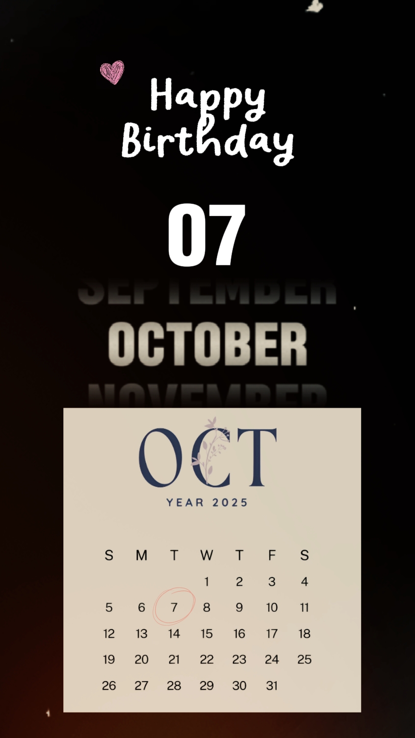 Birthday 7 October