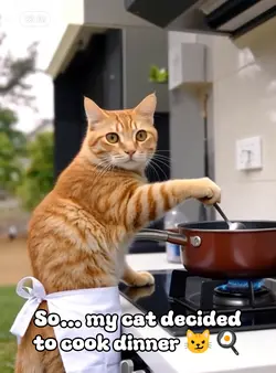 my cat is cooking