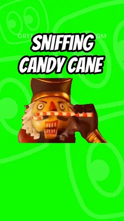 Sniffing candy cane 