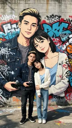 AI graffiti couple