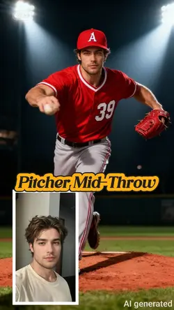 Pitcher Mid-Throw