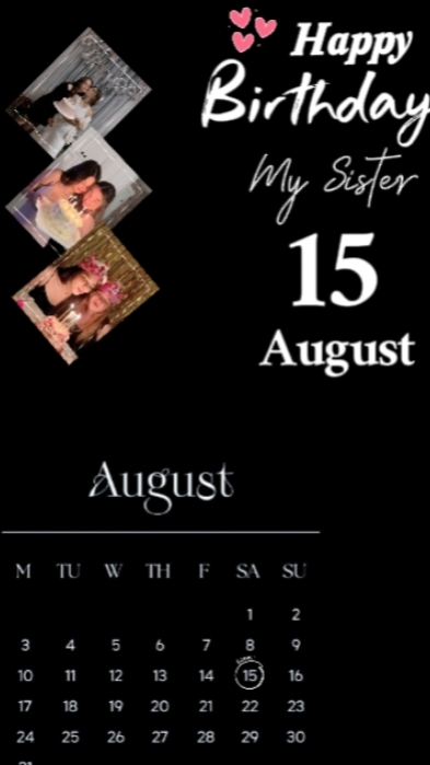 Hermana HBD 15 de agosto