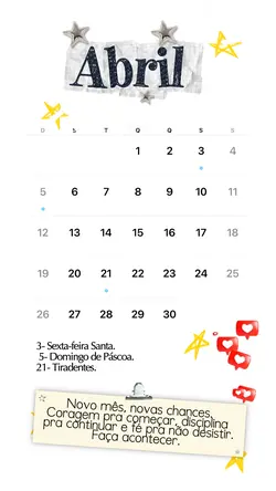 Calendário Abril