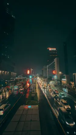 Rain night city