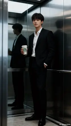 Al chụp ở thang máy