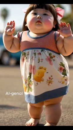 The baby is dancing