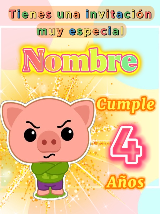 Cerdito enojón invit