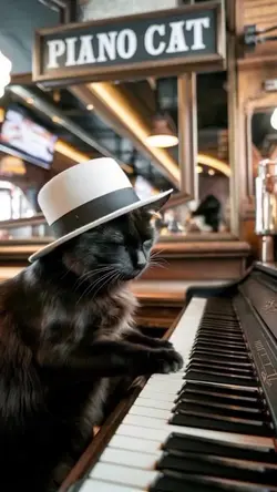 Piano cat