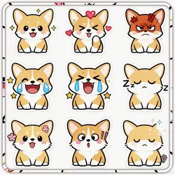 Kawaii sticker grid