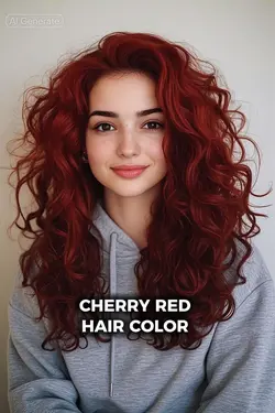 AI Cherry red hair