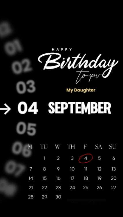 Hbd daughter 4 Septe
