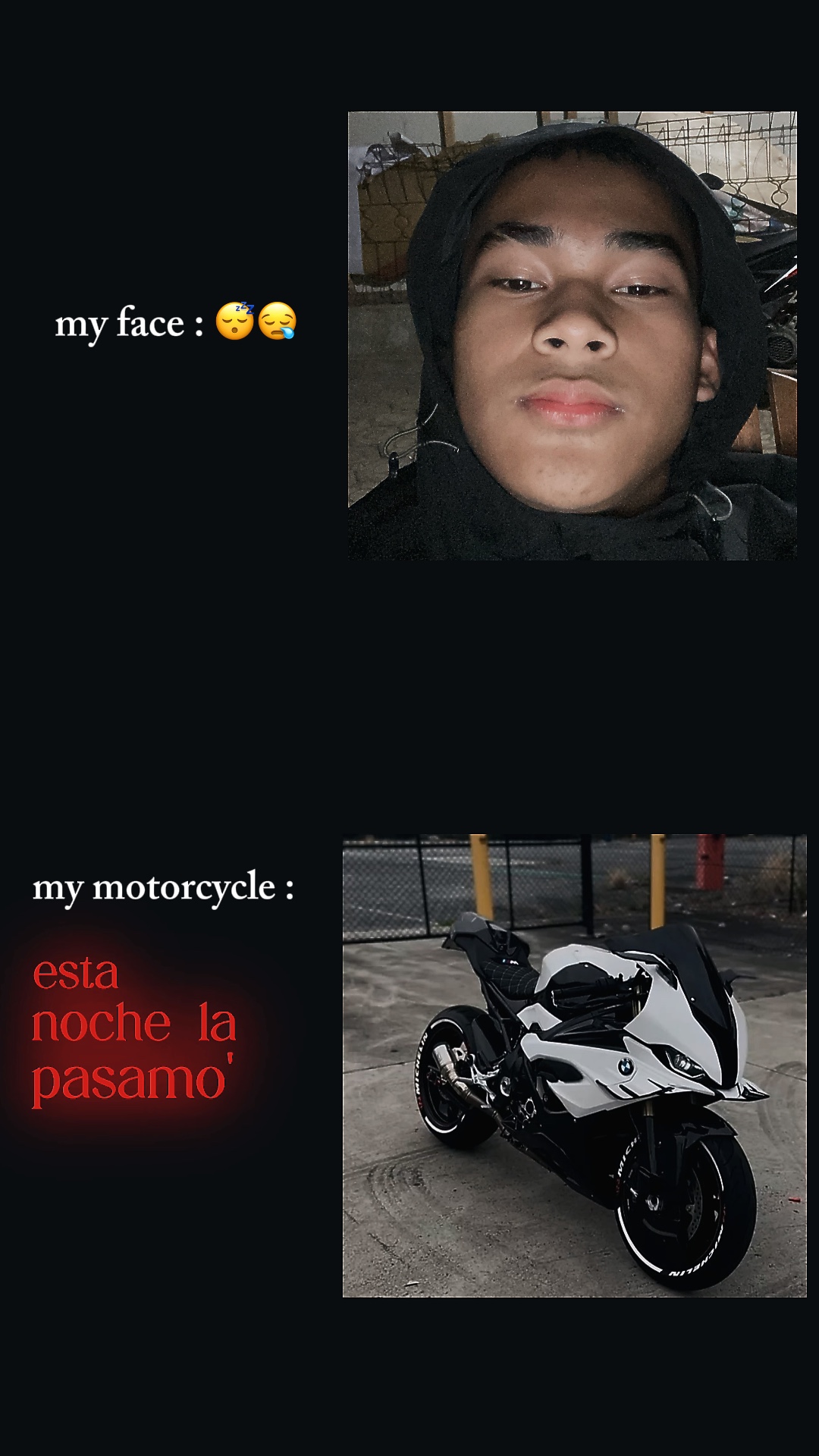 Meu rosto, minha motrcycle