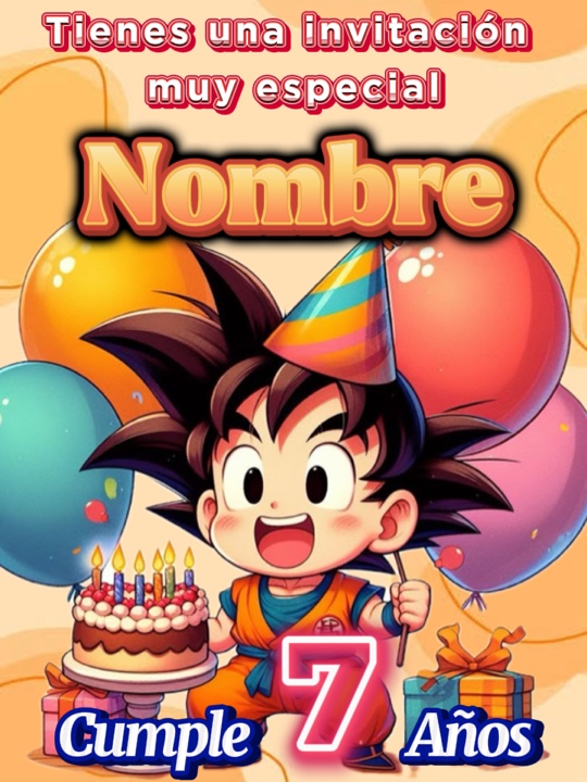 Goku bebé invitación