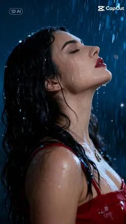 mulher na chuva IA