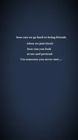 Back to being friend