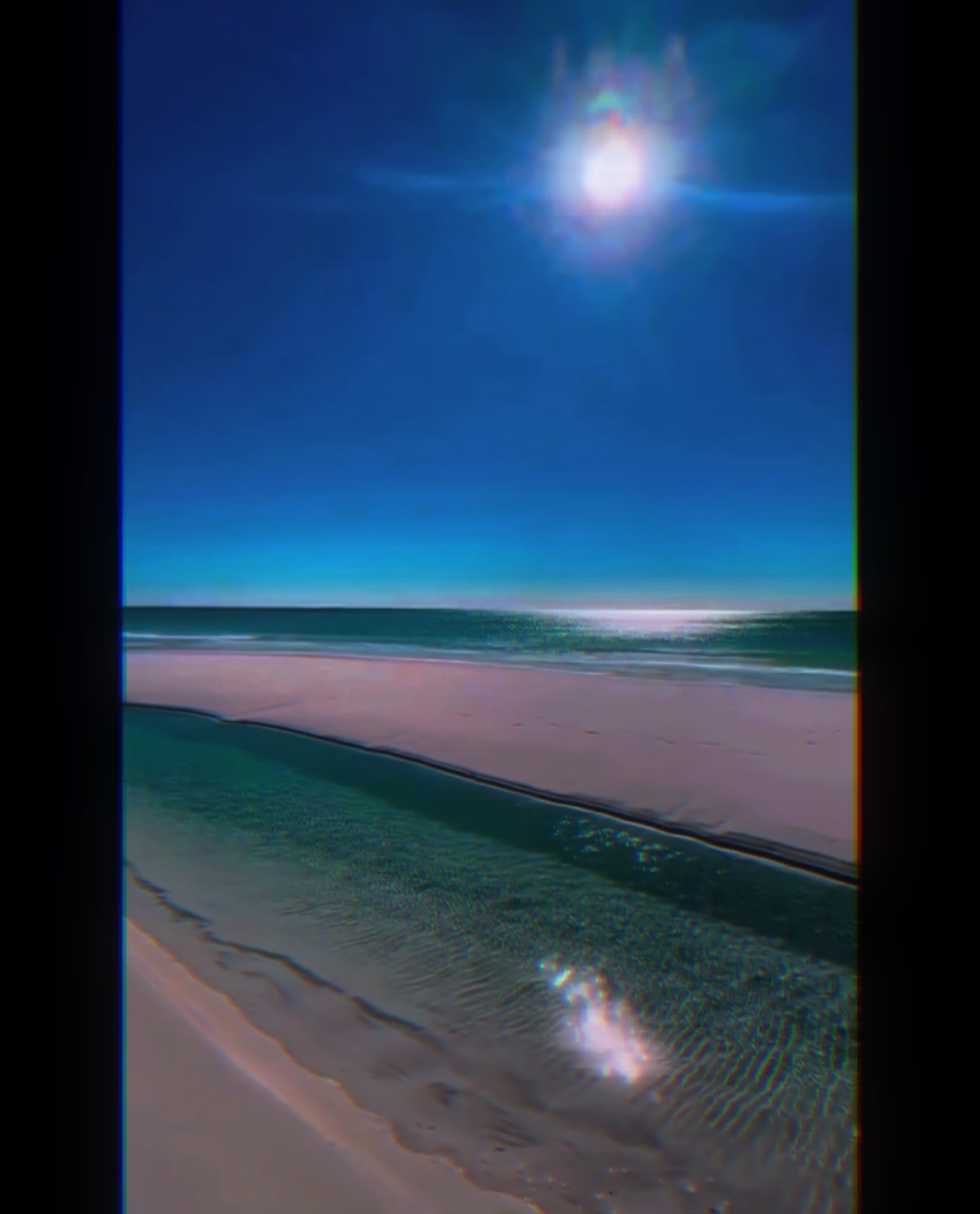 blue water.