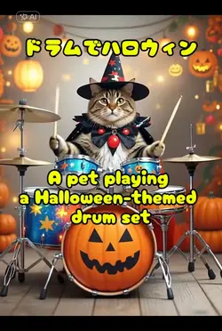 ペットがドラムでハロウィン