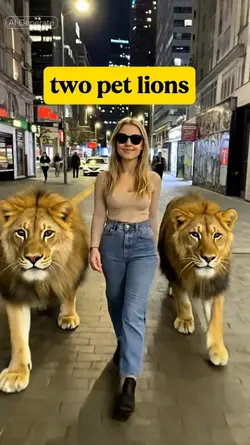 two pet lions