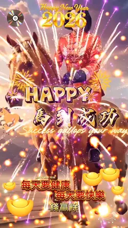 影片與相片皆可套用的新年祝福範本。
適合