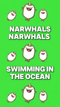 Narwhals Swimming 