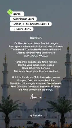 Doa Akhir Bulan Juni