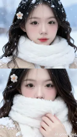 Ghép ảnh AI mùa đông