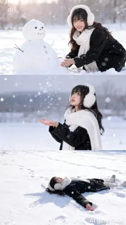 雪 三分割フォト
