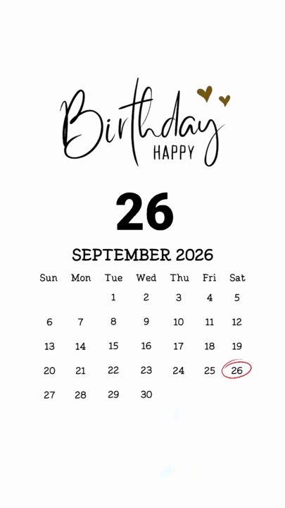 BIRTHDAY 26 SEPTEMB