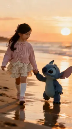 Walking with stich