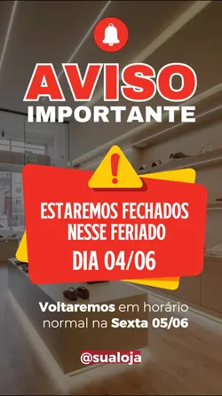 Aviso de feriado