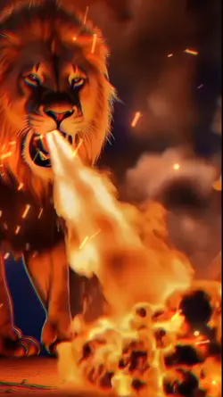 leão em chamas 