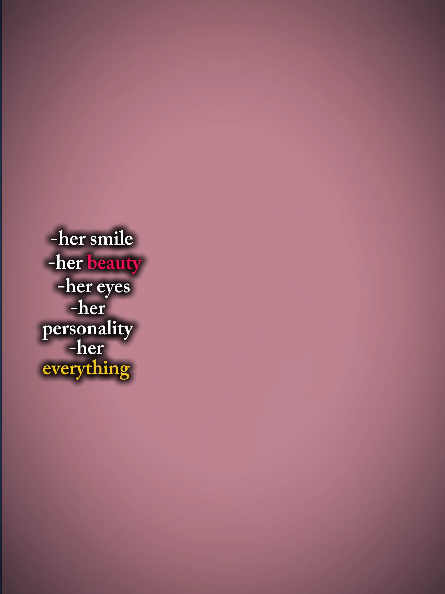 son sourire, sa beauté