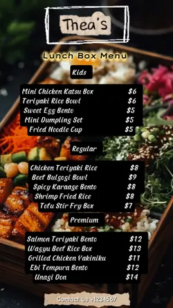 Lunch box Pricelist