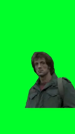 Rambo looking