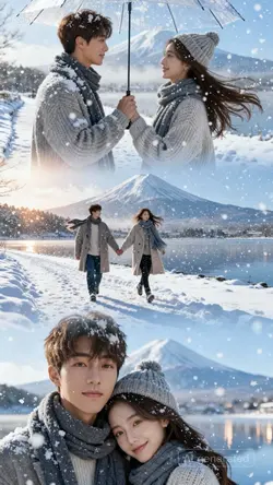 Ghép ảnh tuyết Nhật