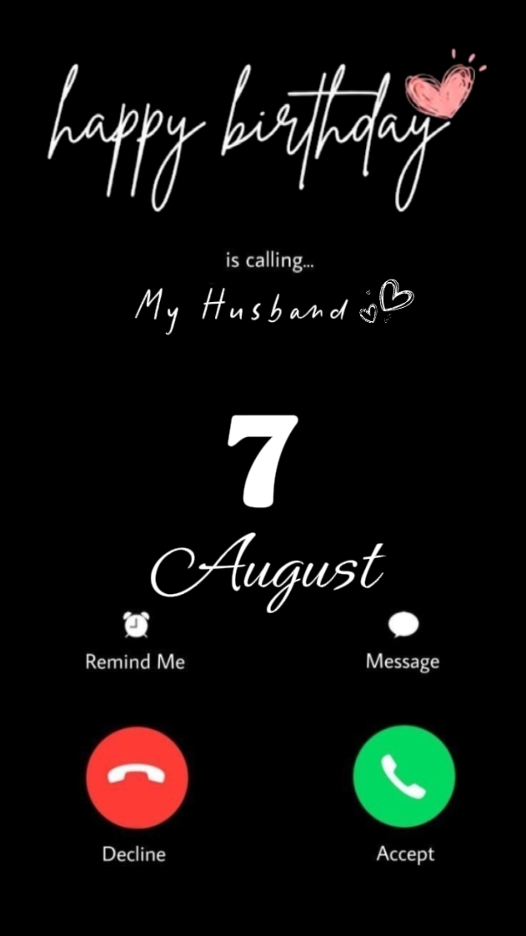 HBD MARIDO 7 DE AGOSTO