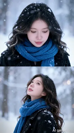 Ghép ảnh AI mùa đông