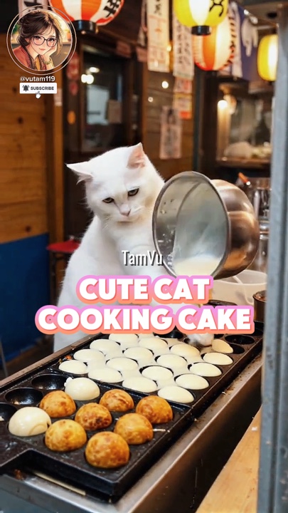 sevimli kedi pişirme 