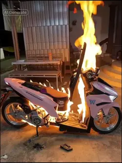 motorcycle burning 
