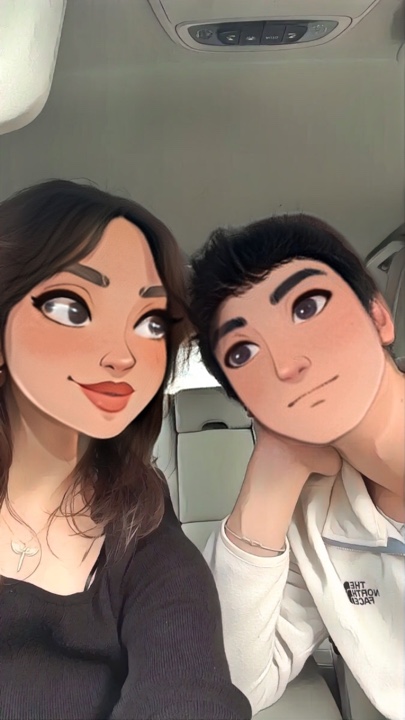 Desenho animado de casal Ai
