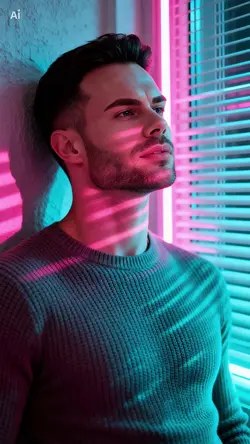 Neon glow portrait