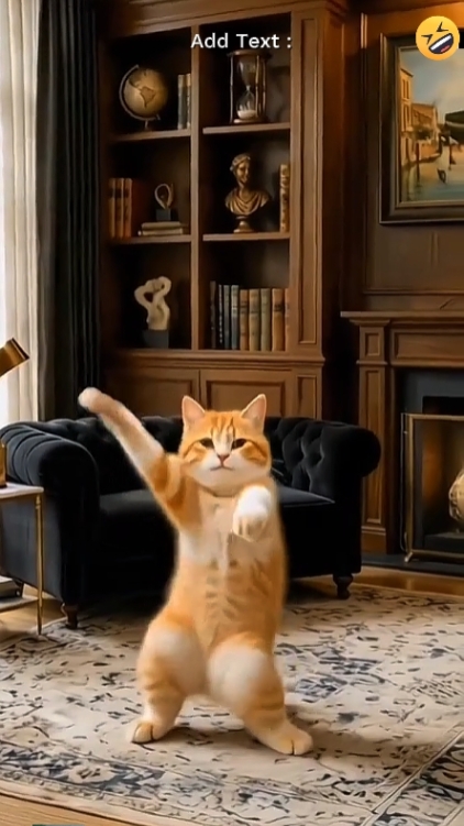 Gato de baile divertido. 