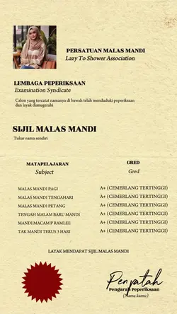 SIJIL MALAS MANDI