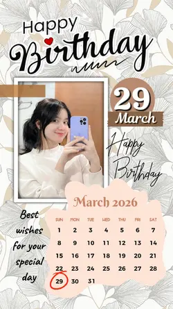 29 MARCH HBD 2026
