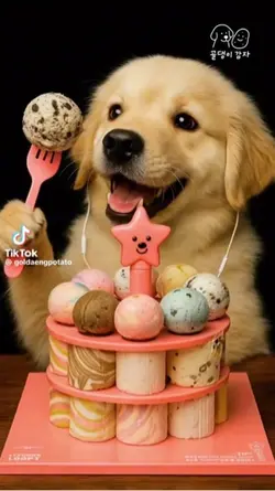 AI 강아지 아이스크림먹방